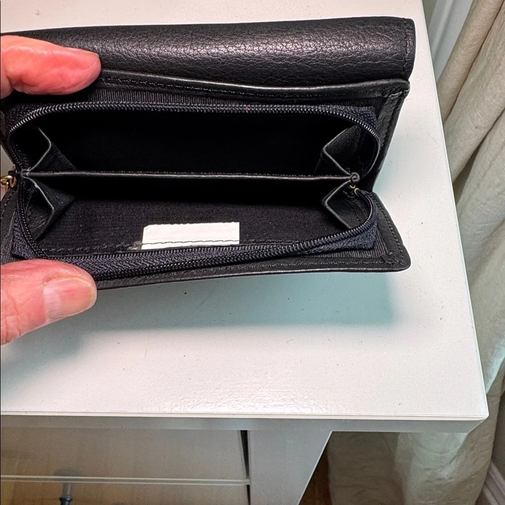 NWT Princess Gardner Vintage Genuine Leather Wallet black Buttery Smooth